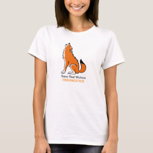 Spara Red-VARGER - utrotningshotad animalisk grafi T Shirt