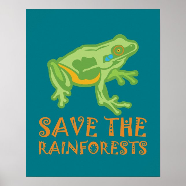spara-regnskogarna Träd Frog Poster (Framsidan)