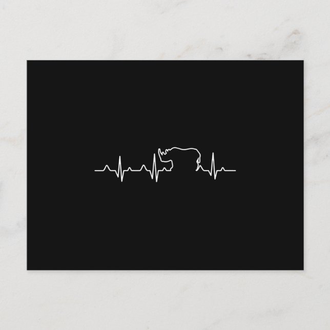 spara rhino-dagars hjärtslag för att stödja gåva f vykort (Framsida)