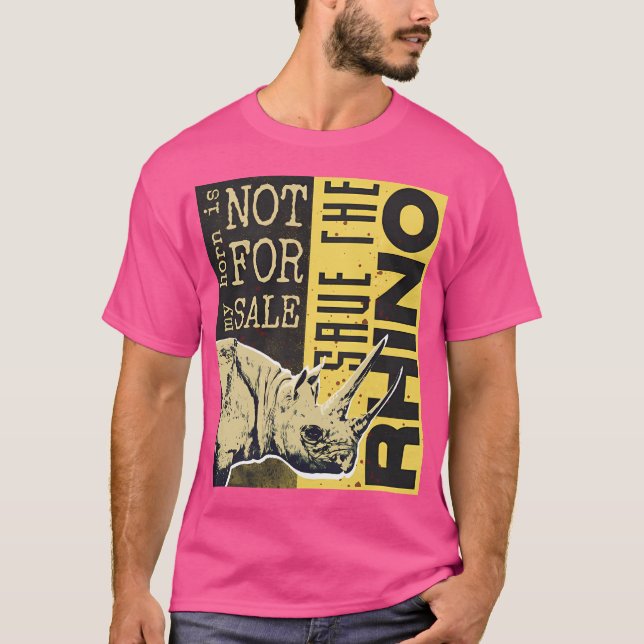 Spara: Rhino-Environmental Art T Shirt (Framsida)