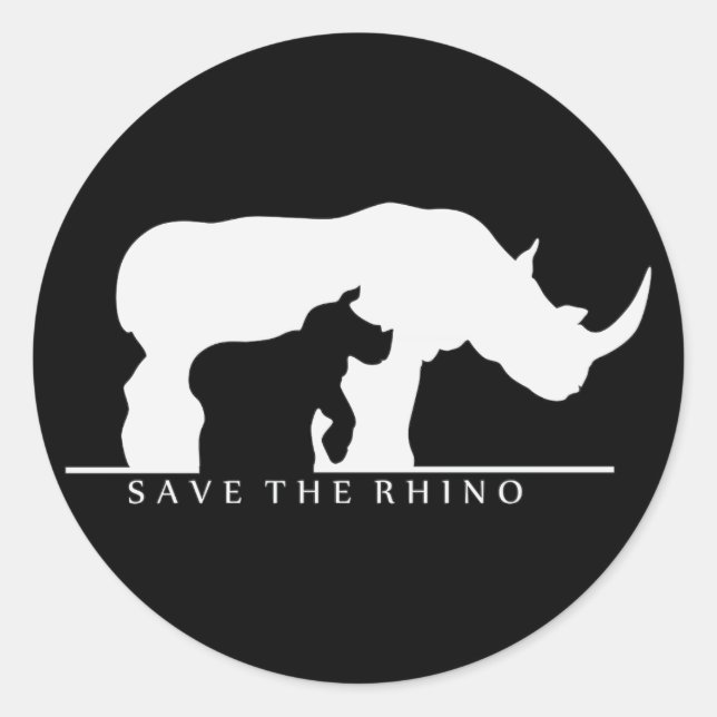 Spara Rhino Runt Klistermärke (Framsida)