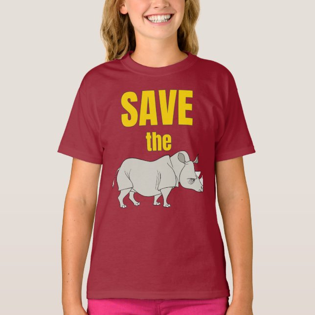 Spara Rhino! T Shirt (Framsida)