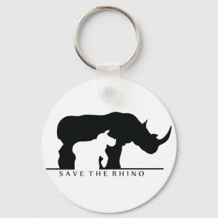 Spara Rhino (vit ver) Nyckelring