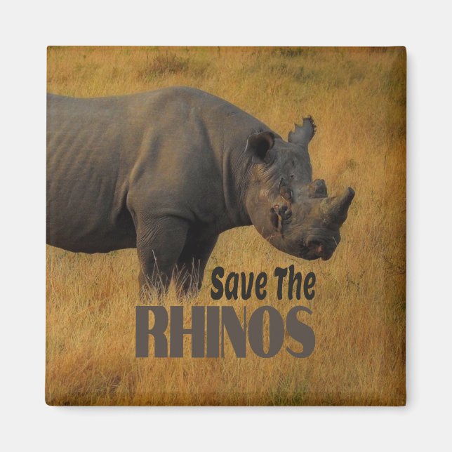 Spara Rhinos Magnet (Framsidan)