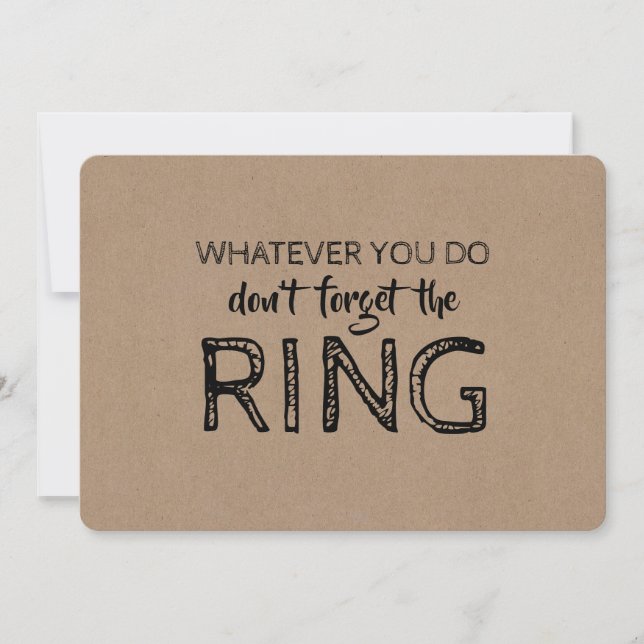 Spara Ring - Lustigt Ring Bearer Frieri Inbjudningar (Framsida)