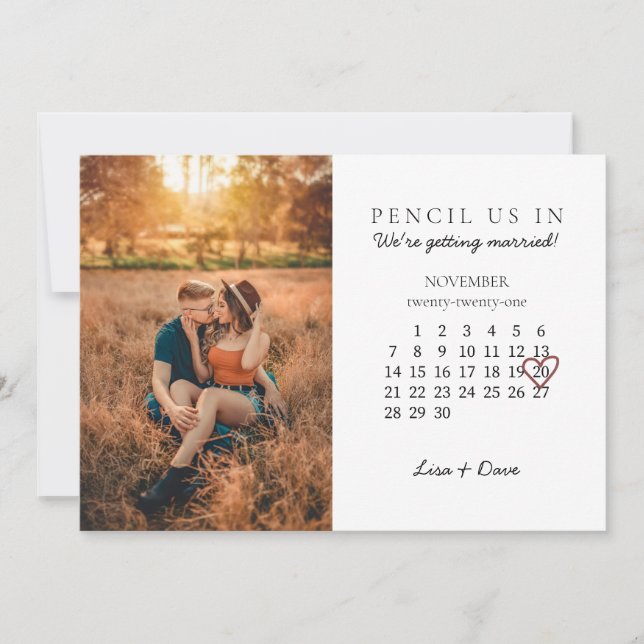 Spara Rosa Heart för datum nov 2021-månaderskalend Julkort (Framsida)