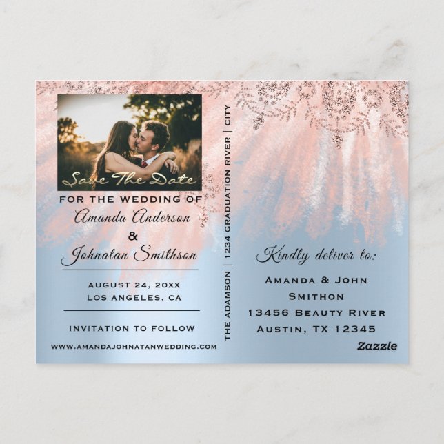 Spara Royalet Blått för datumskript i fotopatset R Vykort (Baksida)