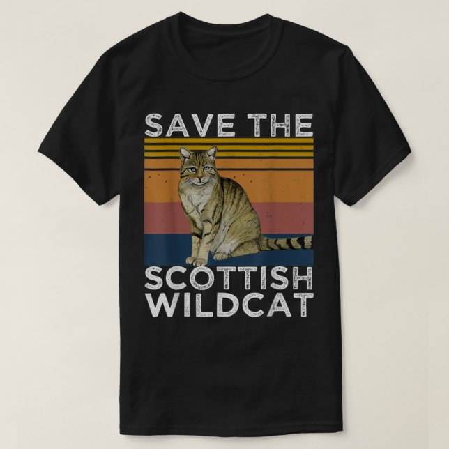 Spara Scottish Wildcat , Scottish Wildcat Älskare T Shirt (Design framsida)