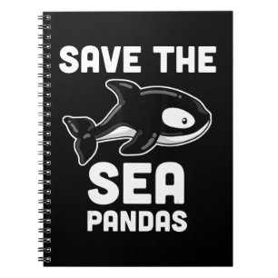 Spara Sea Pandas Orca Whale, marinbiologiska gåvo Anteckningsbok