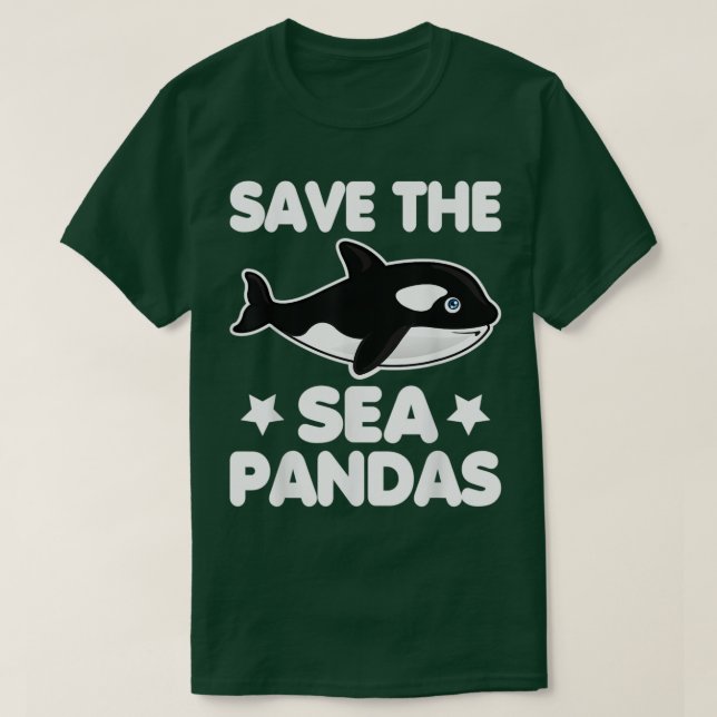 Spara Sea Pandas Whale Rädding Orca Älskare Gift T Shirt (Design framsida)