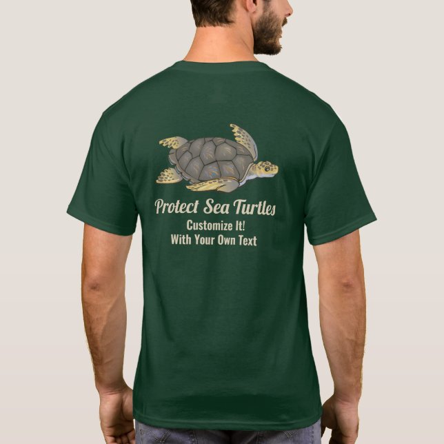 Spara Sea Turtles Ocean Wildlife Habitat Klimatet T Shirt (Baksida)