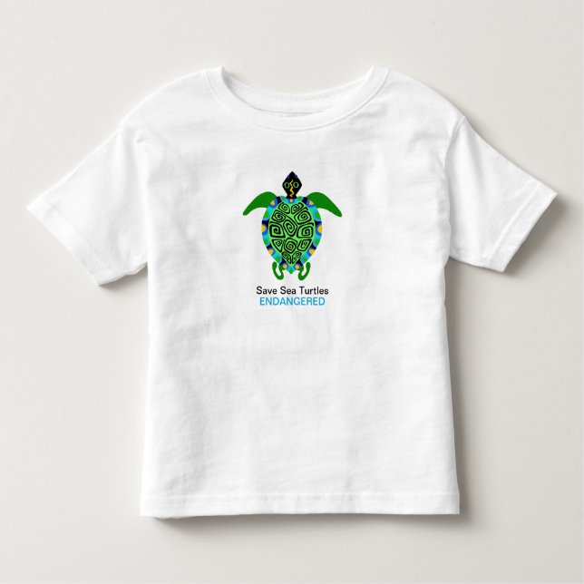 Spara Sea TURTLES - utrotningshotad animalisk graf T Shirt (Framsida)