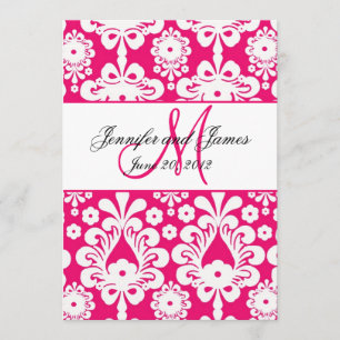 Spara Shock rosa Damask-bröllop Datumet