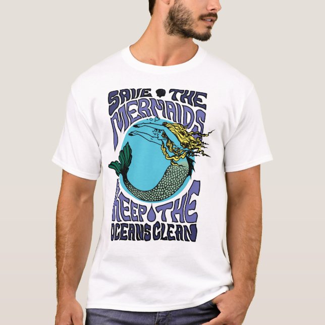 Spara Sjöjungfruarnas Spara vid havet T Shirt (Framsida)