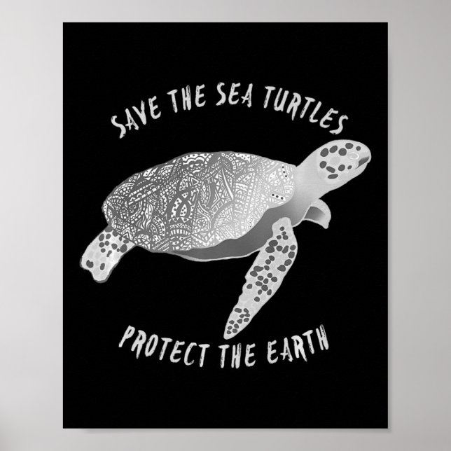 Spara Sjösköldpaddor skyddar Jorden Poster (Framsidan)