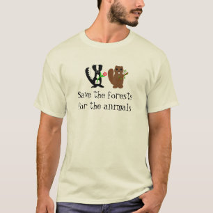 Spara Skogen - Skunk och Bäver Design T Shirt
