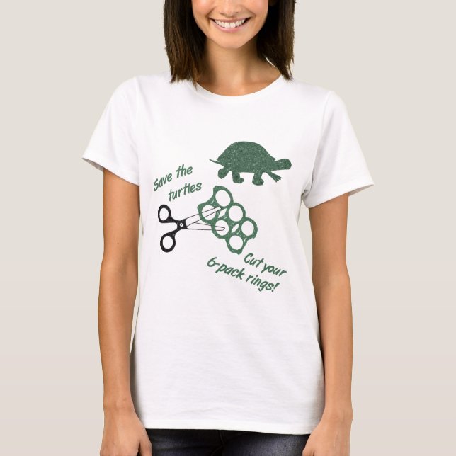 Spara sköldpaddorna klipper sex packeringar t shirt (Framsida)