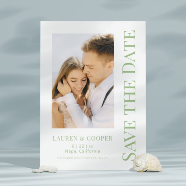 Spara Snyggten Grönt för datumförsäljning i Modern Spara Datumet (Skapare uppladdad)