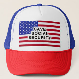 Spara Social Security - Amerikanska flagga Keps
