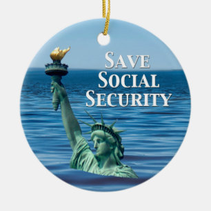 Spara Social Security Julgransprydnad Keramik