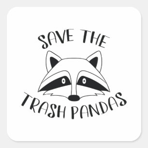 Spara Sopor Pandas Fyrkantigt Klistermärke