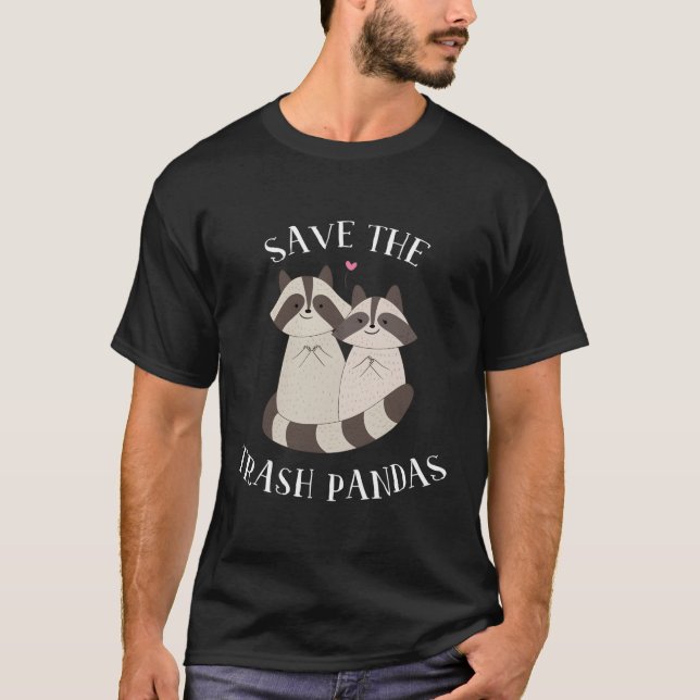 Spara Sopor Pandas Racoon Loving Girl Gif T Shirt (Framsida)