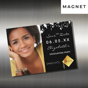 Spara studentfesten Datumfoto 2025 magnet