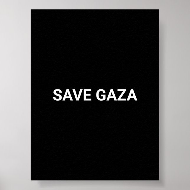 Spara Svartvit anpassningsbar i Gaza minimalistisk Poster (Framsidan)