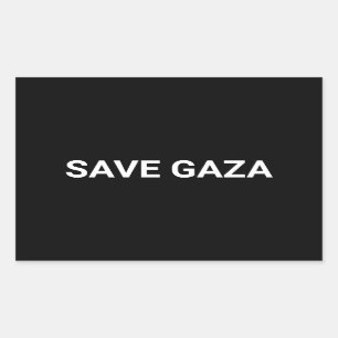 Spara Svartvit anpassningsbar i Gaza minimalistisk Rektangulärt Klistermärke