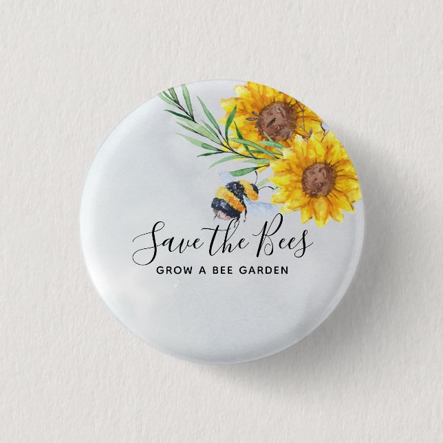 Spara The Bees - Citat, Slogans Ord Solblommor Knapp (Framsida)