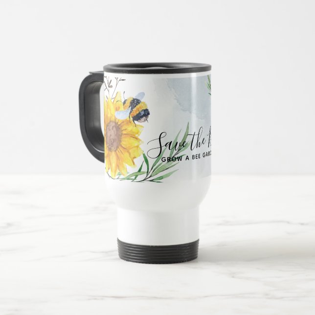 Spara The Bees - Citat, Slogans Ord Solblommor Resemugg (Framsida vänster)