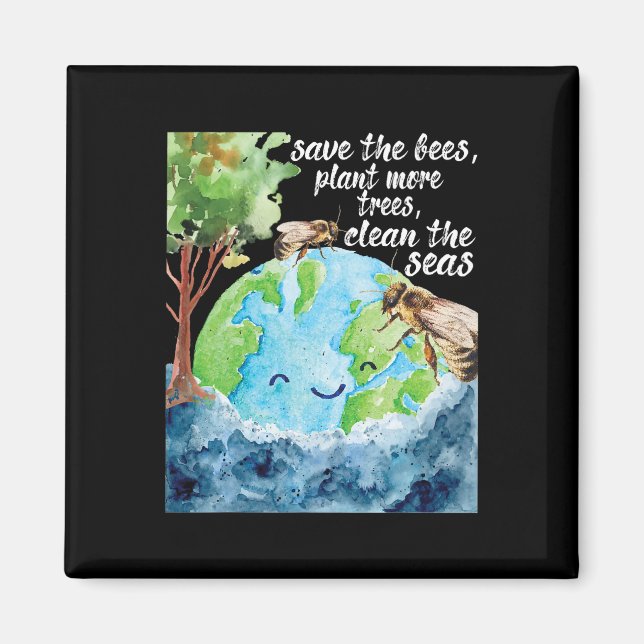 Spara The Bees - Environmental Protection Earth Da Magnet (Framsidan)