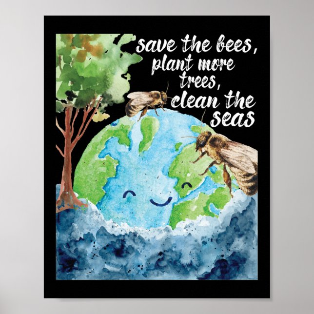 Spara The Bees - Environmental Protection Earth Da Poster (Framsidan)