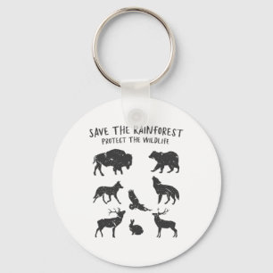 Spara The Rainforest Protection the Wildlife Anima Nyckelring