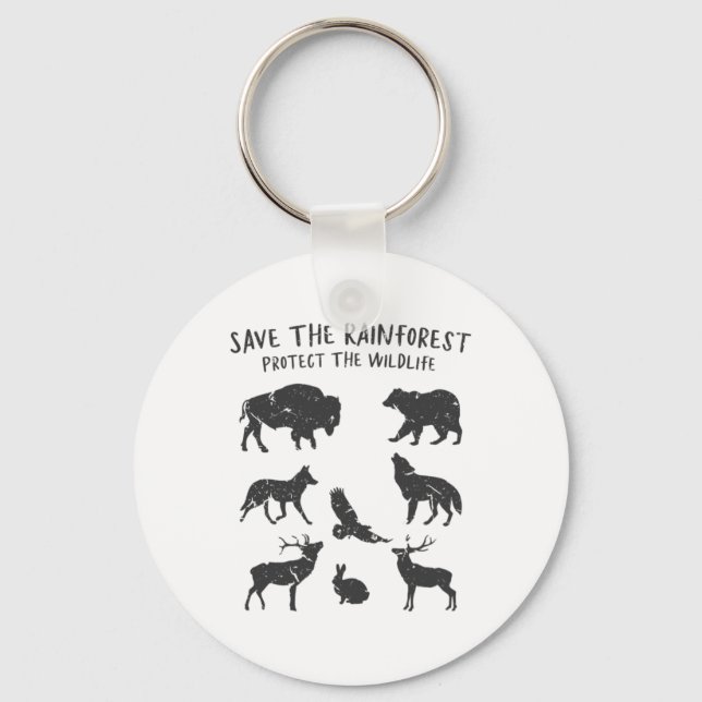 Spara The Rainforest Protection the Wildlife Anima Nyckelring (Framsida)