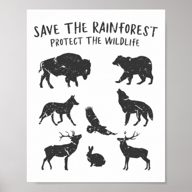 Spara The Rainforest Protection the Wildlife Anima Poster (Framsidan)