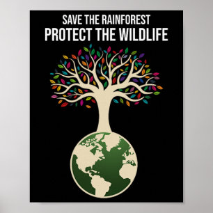 Spara The Rainforest Protection the Wildlife Vinta Poster