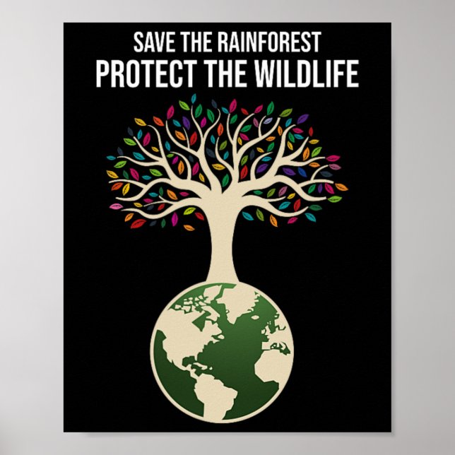 Spara The Rainforest Protection the Wildlife Vinta Poster (Framsidan)
