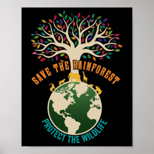 Spara The Rainforest Protection the Wildlife Vinta Poster
