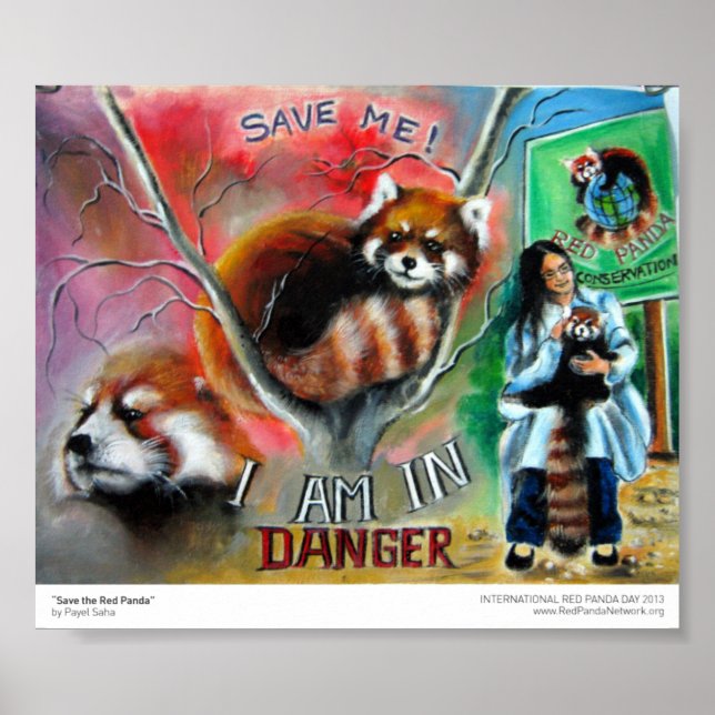 "Spara the Red Panda" Skriv ut Poster (Framsidan)