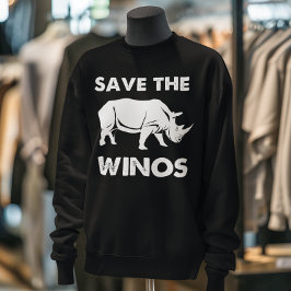 "Spara the Winos" Funny Vin Älskare Rhino T Shirt
