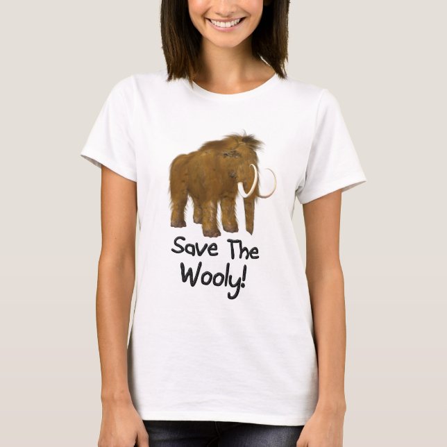 "Spara the Wooly" Wooly Mammoth T-shirt (Framsida)