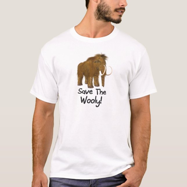 "Spara the Wooly" Wooly Mammoth Tee Shirt (Framsida)