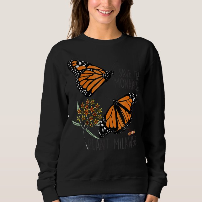 Spara Thes Monarchs Plant Somes Milkweed Butterfly T Shirt (Framsida)