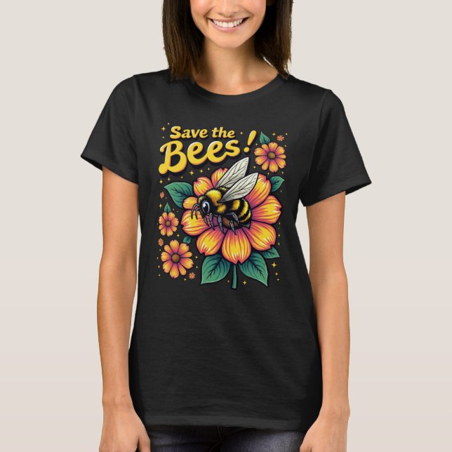 Spara till Blommigten Bees Honeybee Women's Tee (Framsida)