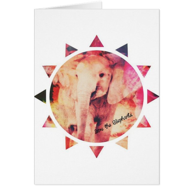 Spara till elefanterna, Baby Elephant Sunshine Hälsningskort (Framsidan)
