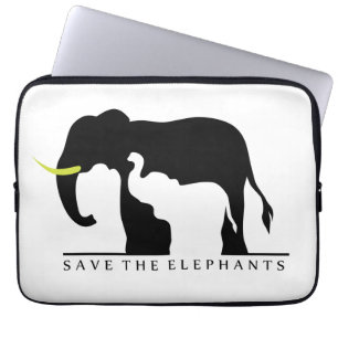 Spara till elefanterna (vita) laptop sleeve