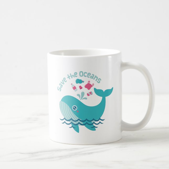 Spara till havs, Cute Whale Kaffemugg (Höger)