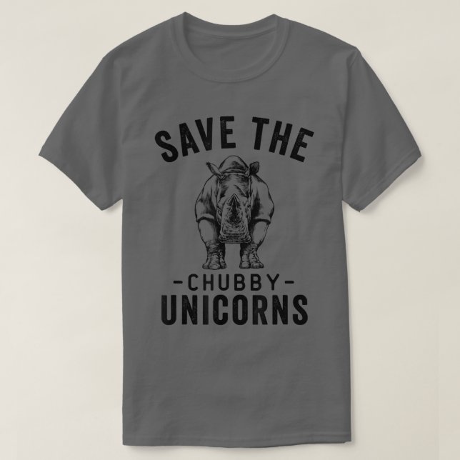 Spara till Knubbiget Unicorns Rhino Älskare T Shirt (Design framsida)