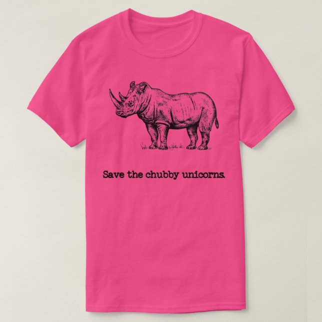Spara till Knubbiget Unicorns rhinoceros älskare T Shirt (Design framsida)